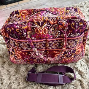 Vera Bradley Safari Sunset Weekender Duffle Bag Purple Orange Retired
